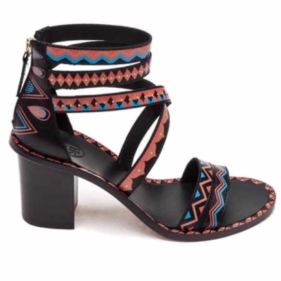 Ash Shoes - ASH “Papaya” Leather Tribal🌋Block Heel Sandals